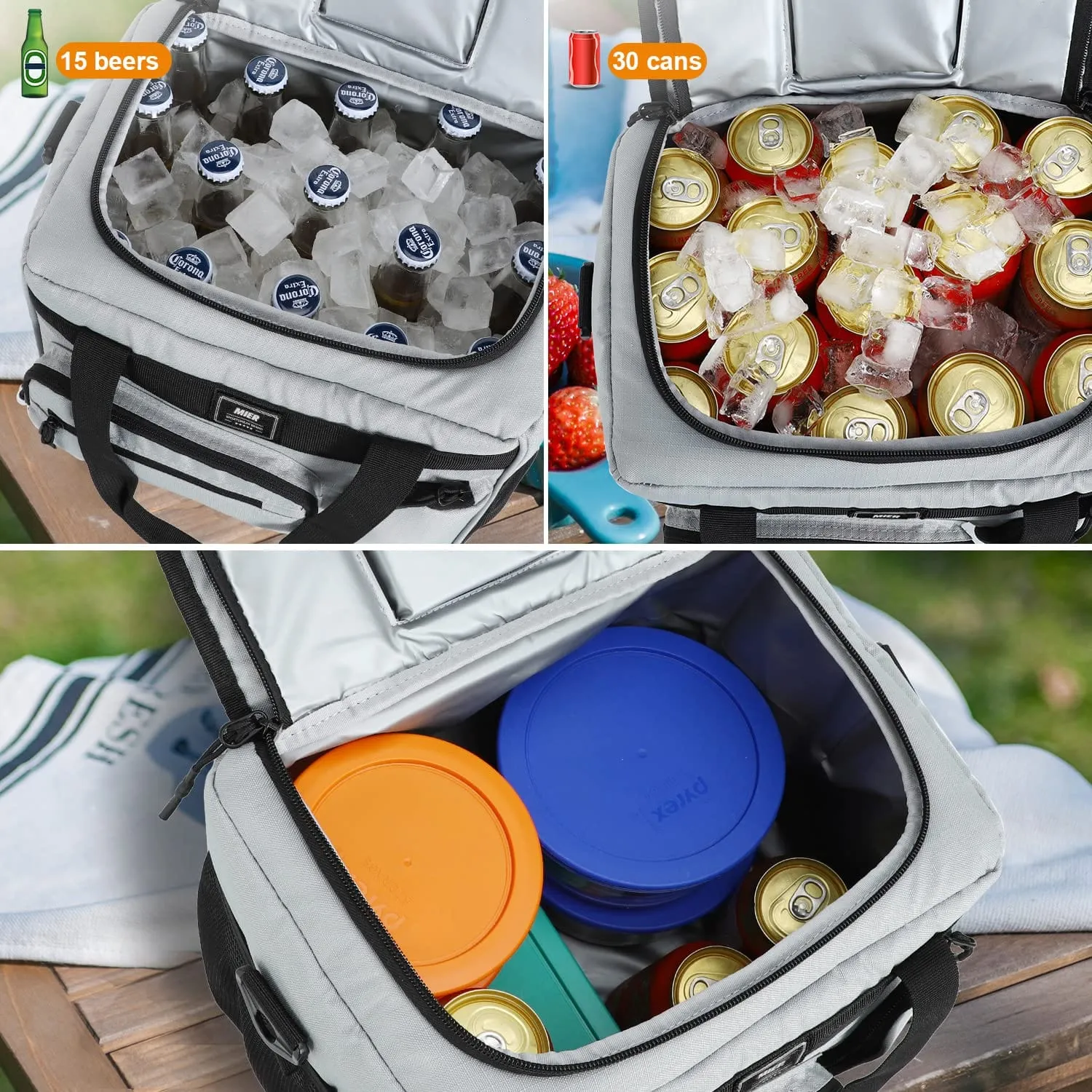 Insulated Soft Cooler Lunch Bag for Men Women, 30Can