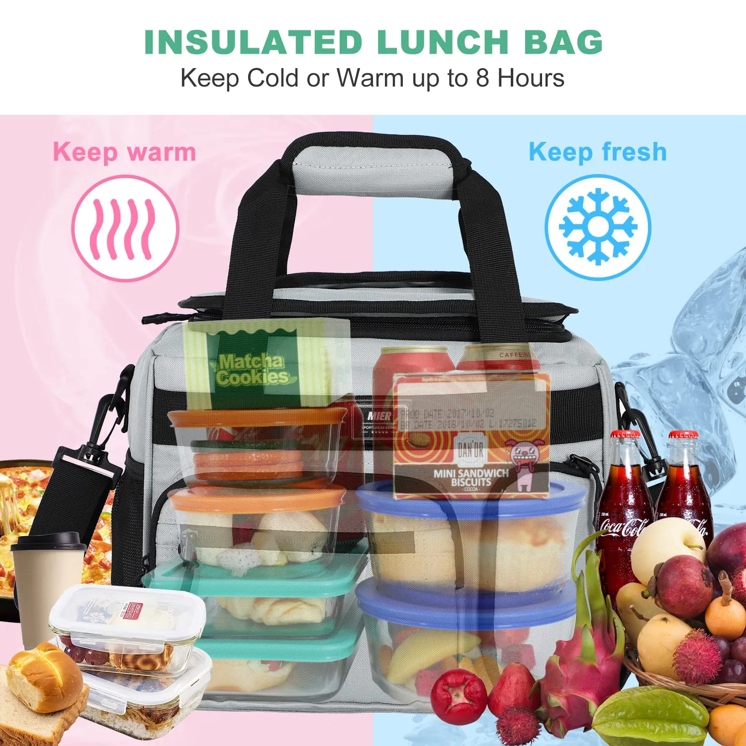 Insulated Soft Cooler Lunch Bag for Men Women, 30Can