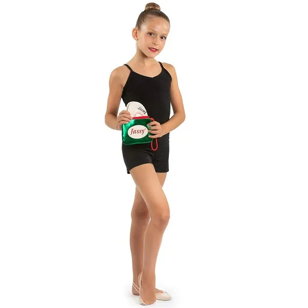 Jassy Rhythmic Gymnastics Shoe Pouch – Color: Metallic Turquoise