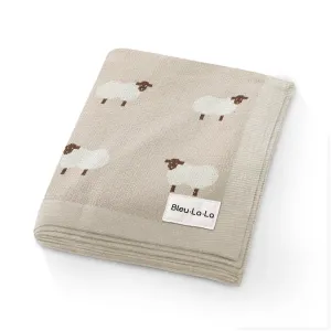 Knit Lamb Blanket | Taupe
