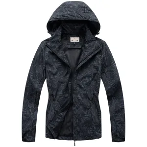 Ladies Printed Rain Jacket - Black