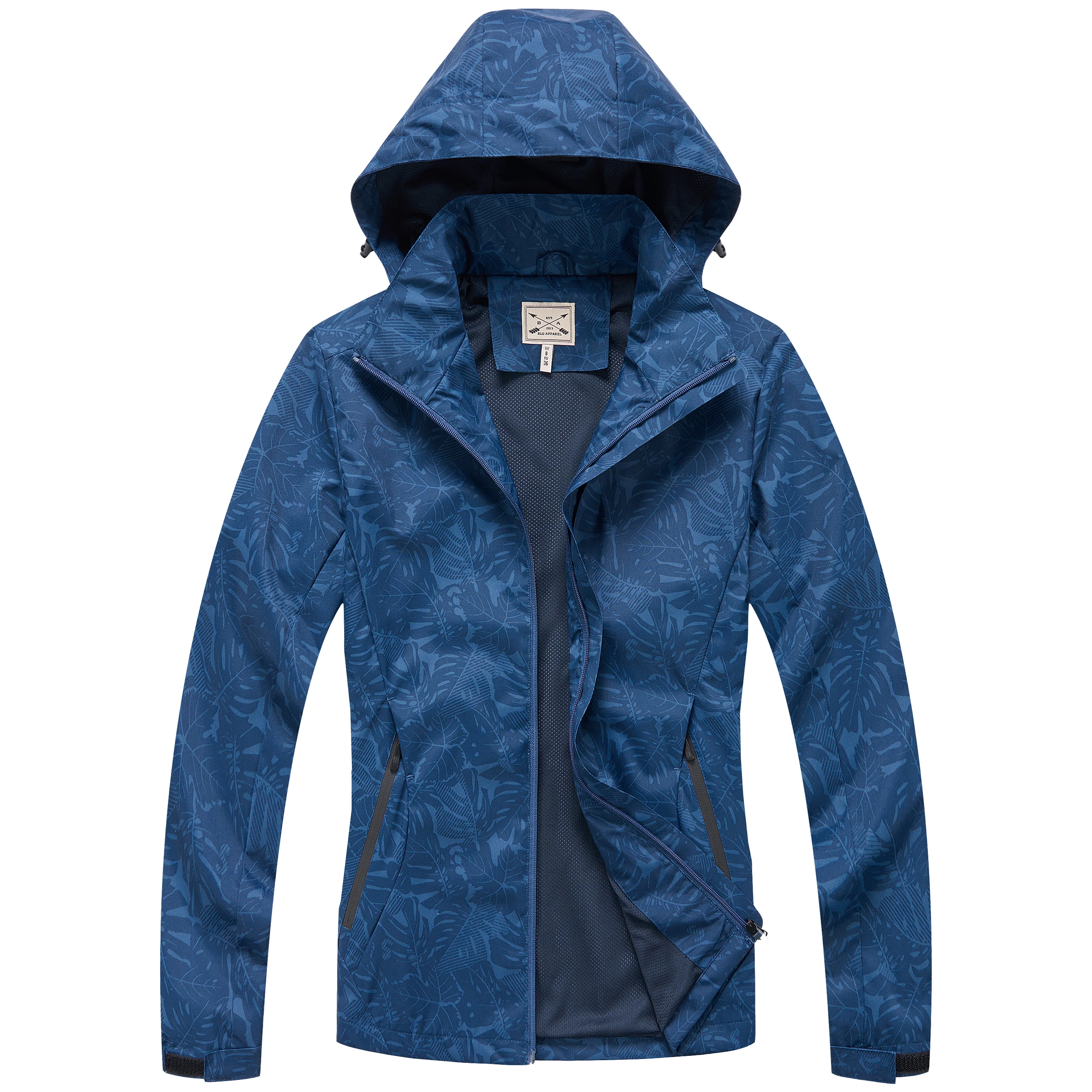 Ladies Printed Rain Jacket - Black