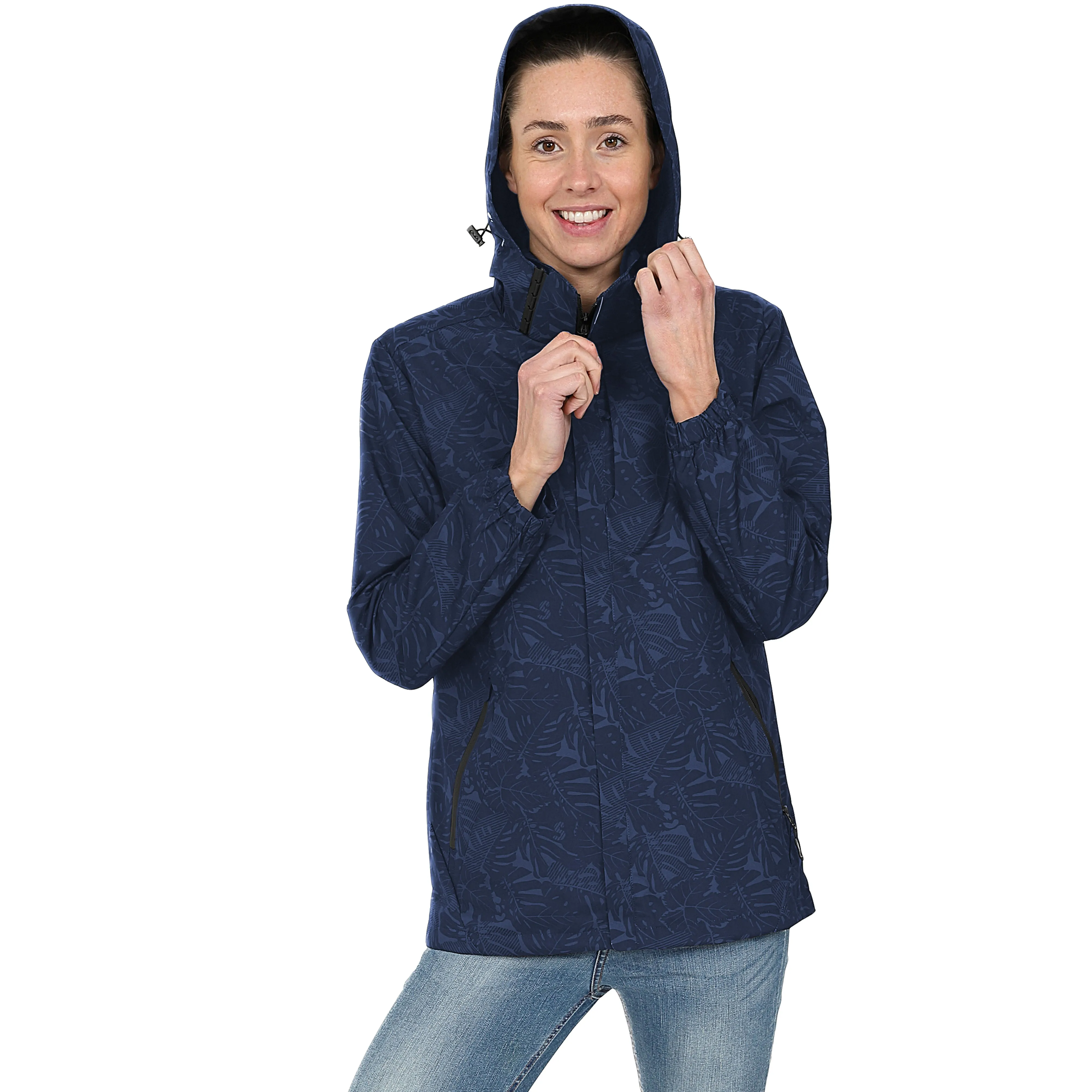 Ladies Printed Rain Jacket - Black