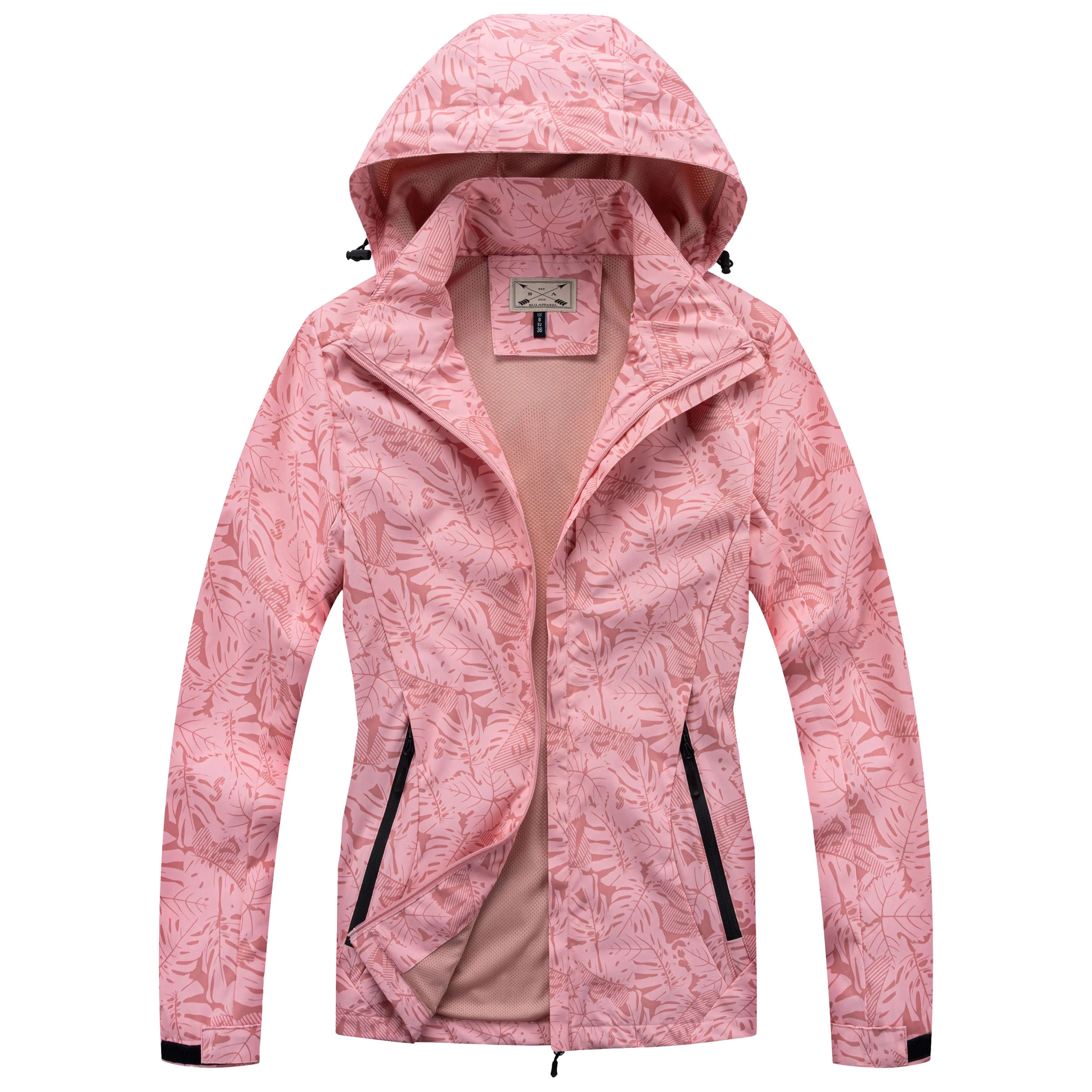 Ladies Printed Rain Jacket - Black