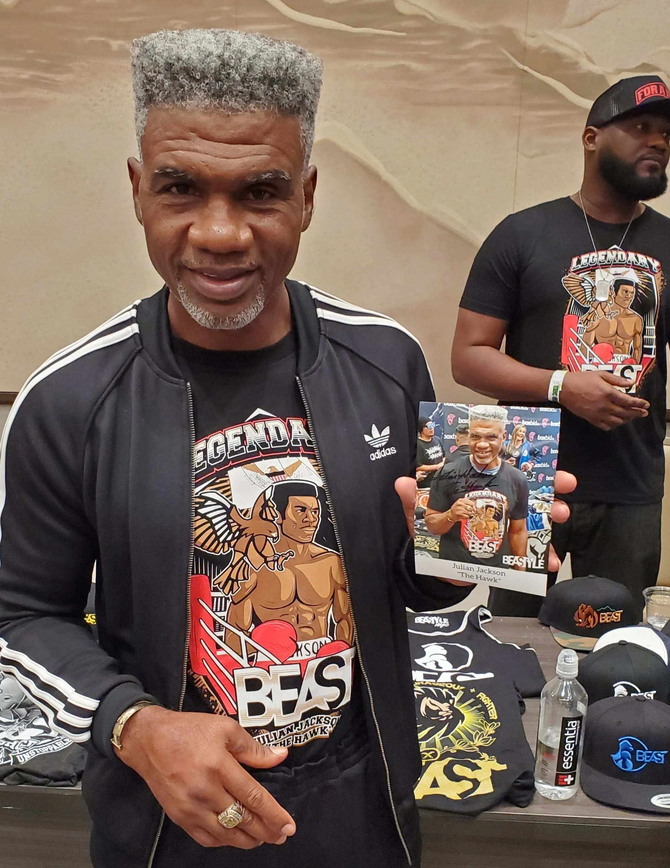 Limited Edition Julian Jackson Hawk T-Shirt   Autographed Pic