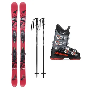 Line Tom Walsh Shorty Skis with the Nordica Speed Machine J4 Ski Boot Youth Ski Package 2025