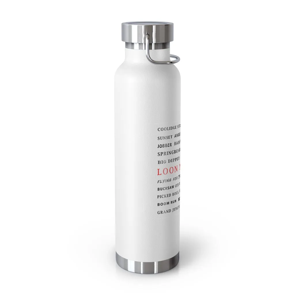 Loon Mountain Trails, Vacuum Insulated Bottle, Skiing Bottle, Skier Gifts