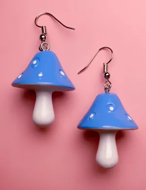 MAGIC MUSHROOM EARRINGS - BLUE