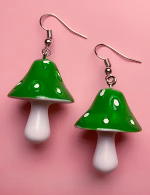 MAGIC MUSHROOM EARRINGS - GREEN