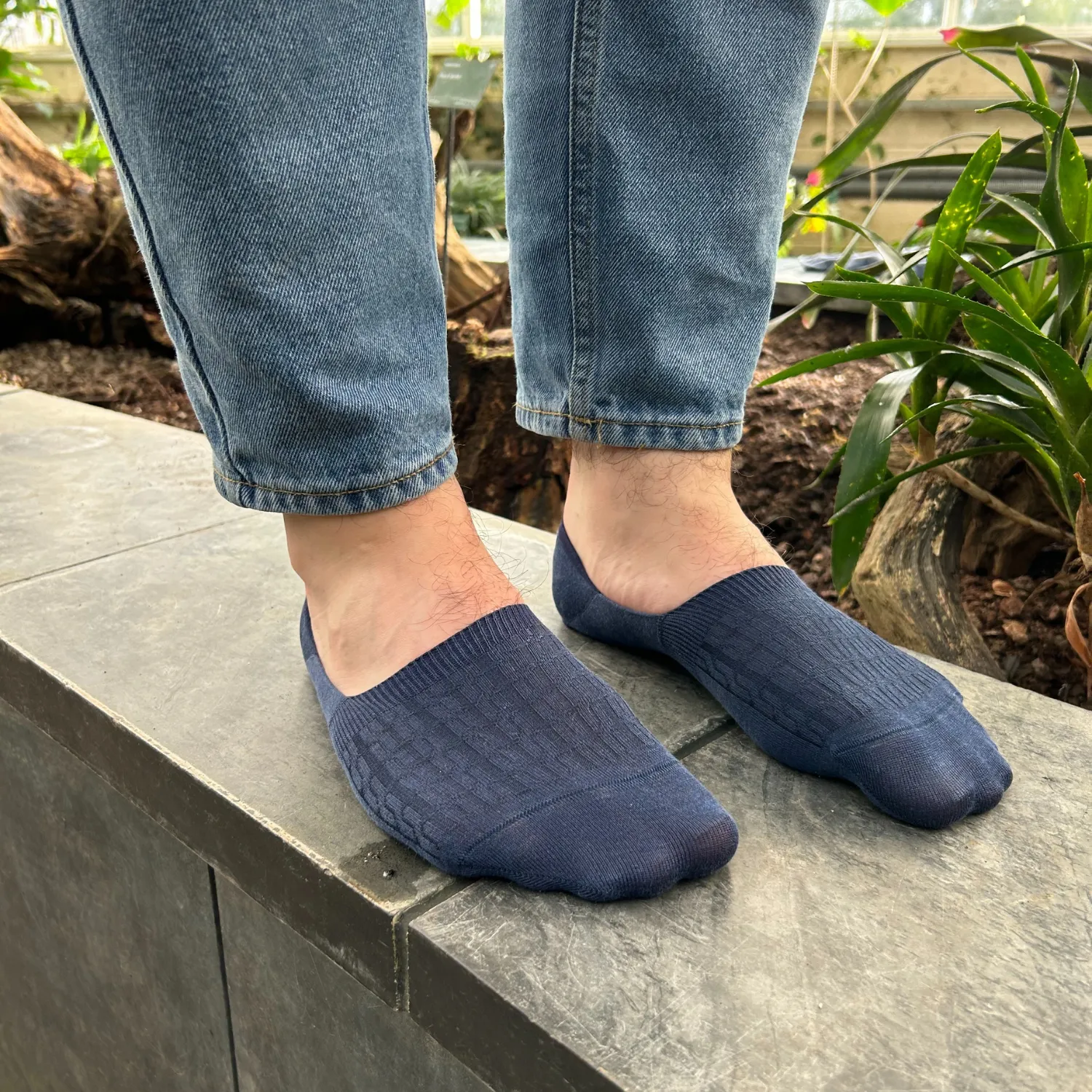 Men's Cable Mercerised Cotton Invisible Socks