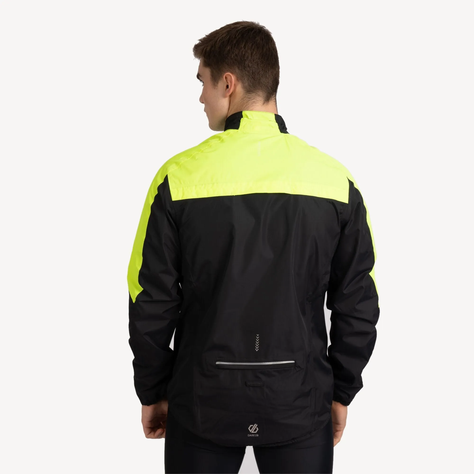 Men's Mediant Waterproof Running/Cycling Jacket Fluro Yellow Black