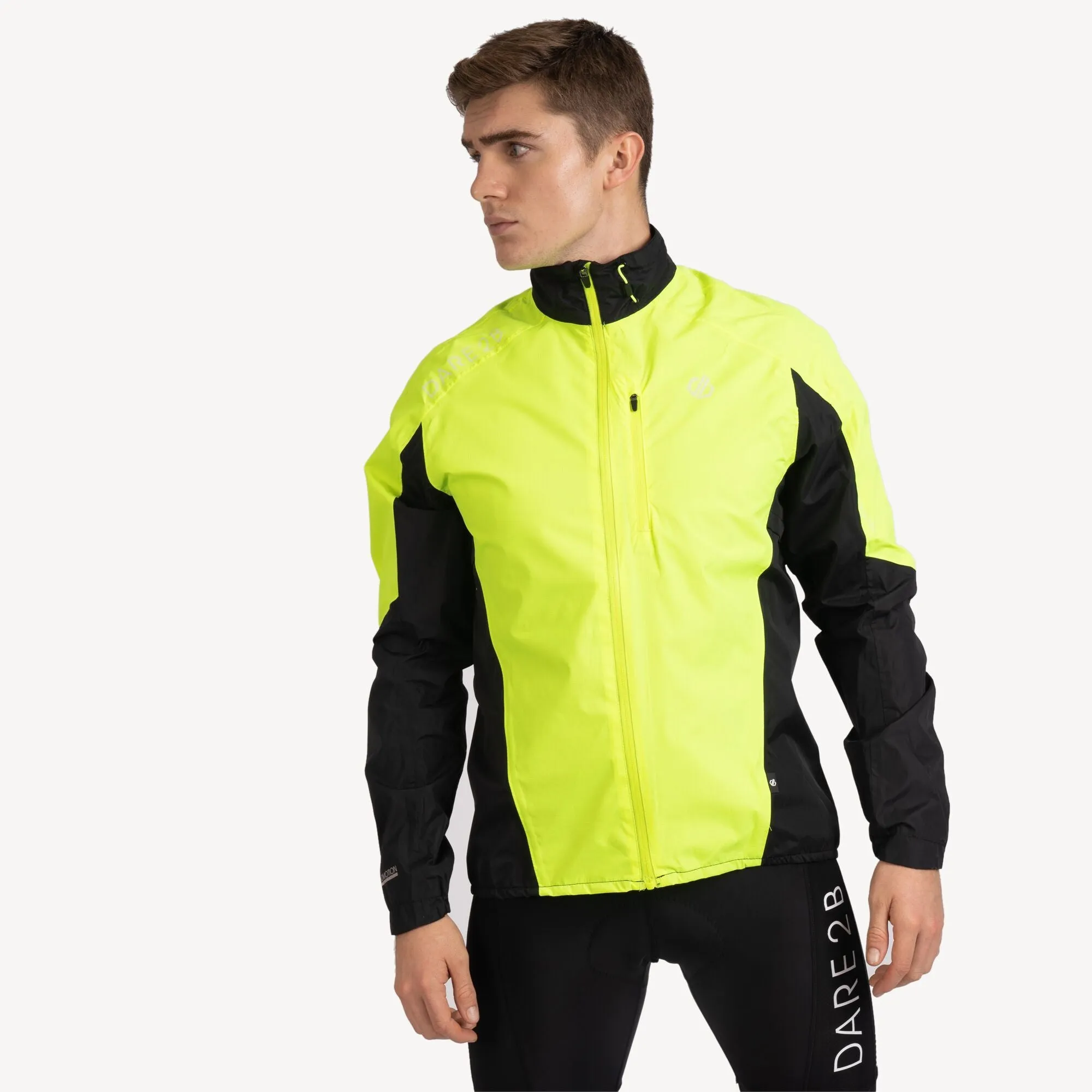 Men's Mediant Waterproof Running/Cycling Jacket Fluro Yellow Black