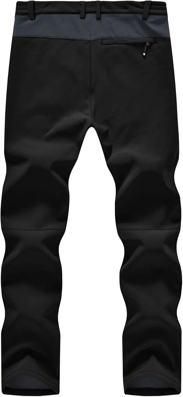 Men's Skiing Pants Waterproof Windproof Fleece Lined Hiking Cargo Insulated Pants Winter Warm Snow Pants