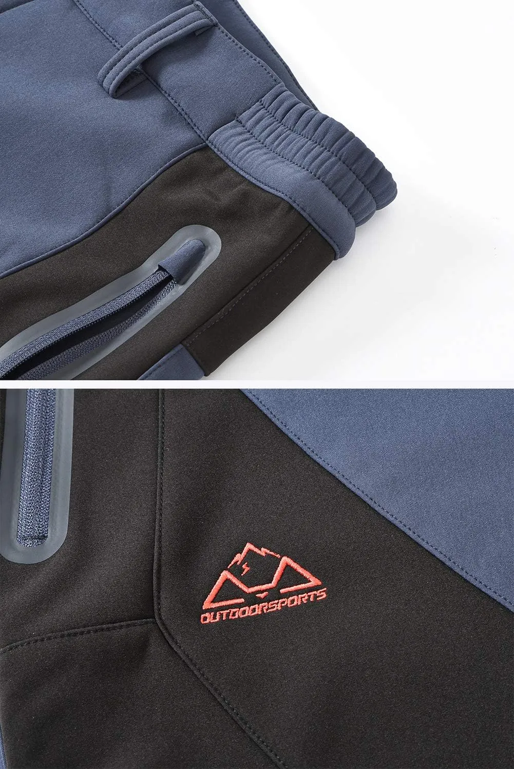 Men's Skiing Pants Waterproof Windproof Fleece Lined Hiking Cargo Insulated Pants Winter Warm Snow Pants