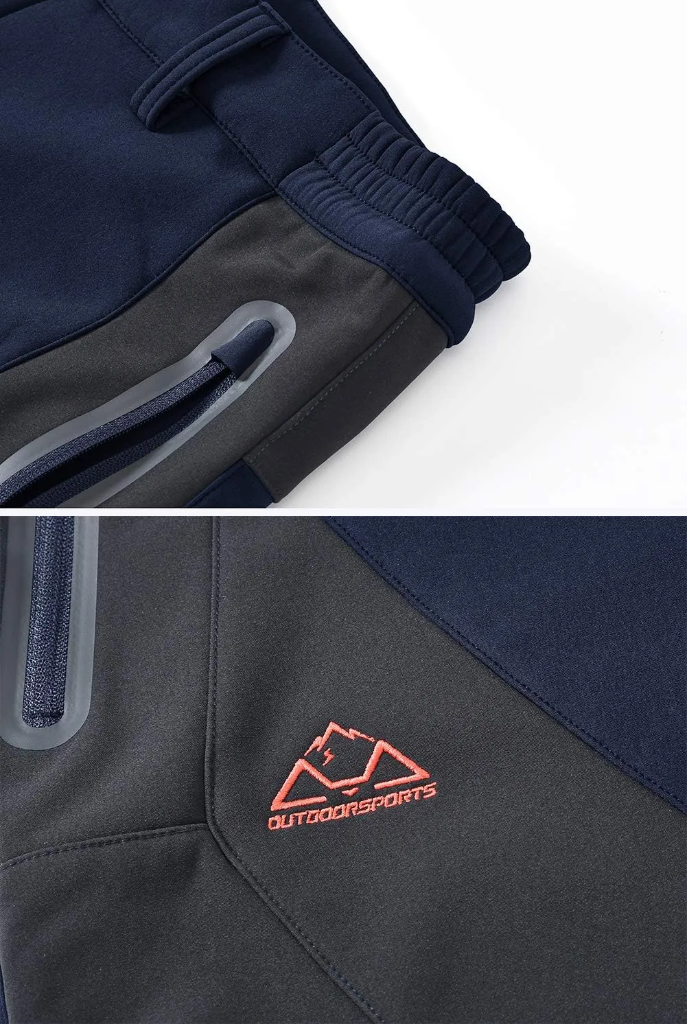 Men's Skiing Pants Waterproof Windproof Fleece Lined Hiking Cargo Insulated Pants Winter Warm Snow Pants