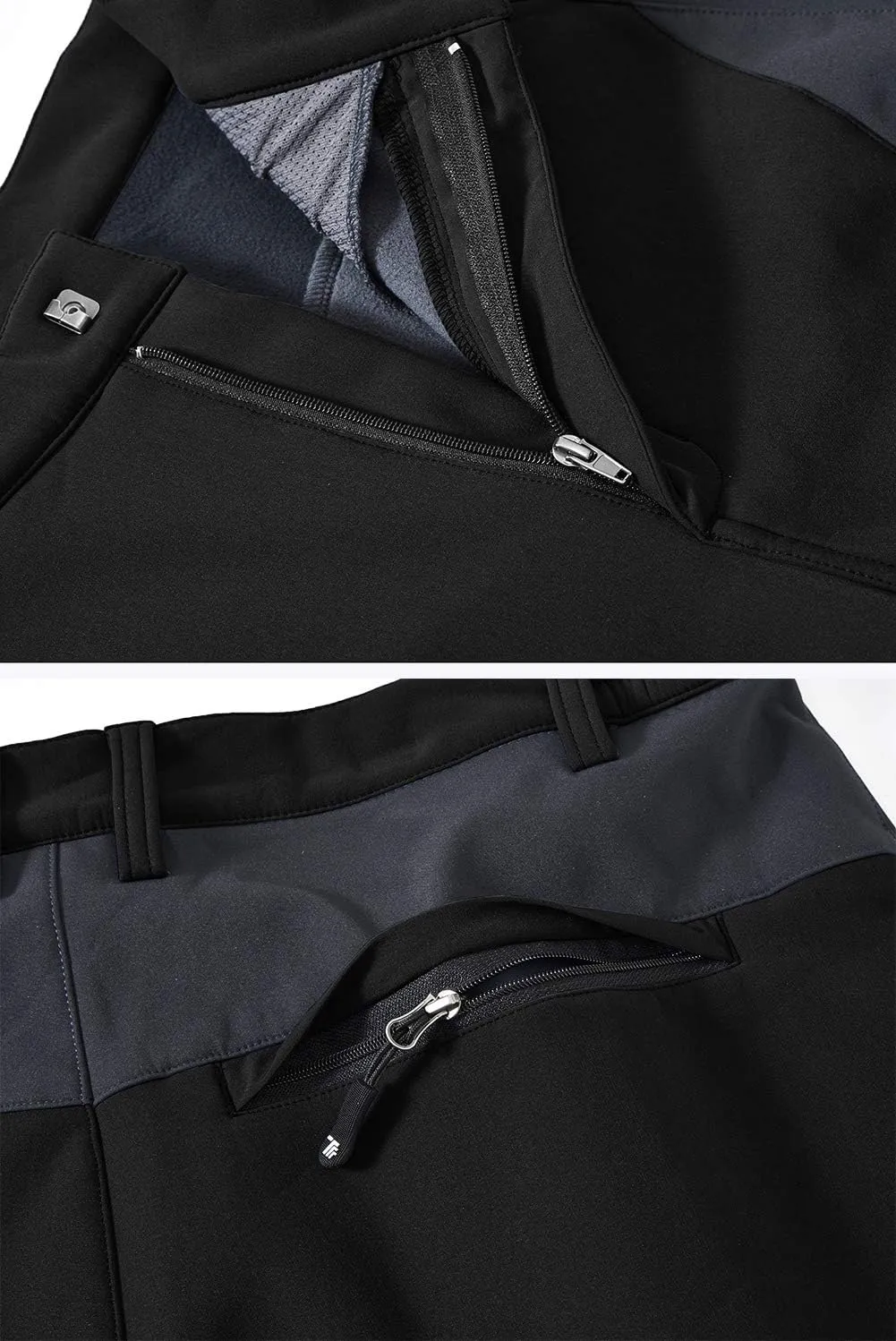 Men's Skiing Pants Waterproof Windproof Fleece Lined Hiking Cargo Insulated Pants Winter Warm Snow Pants