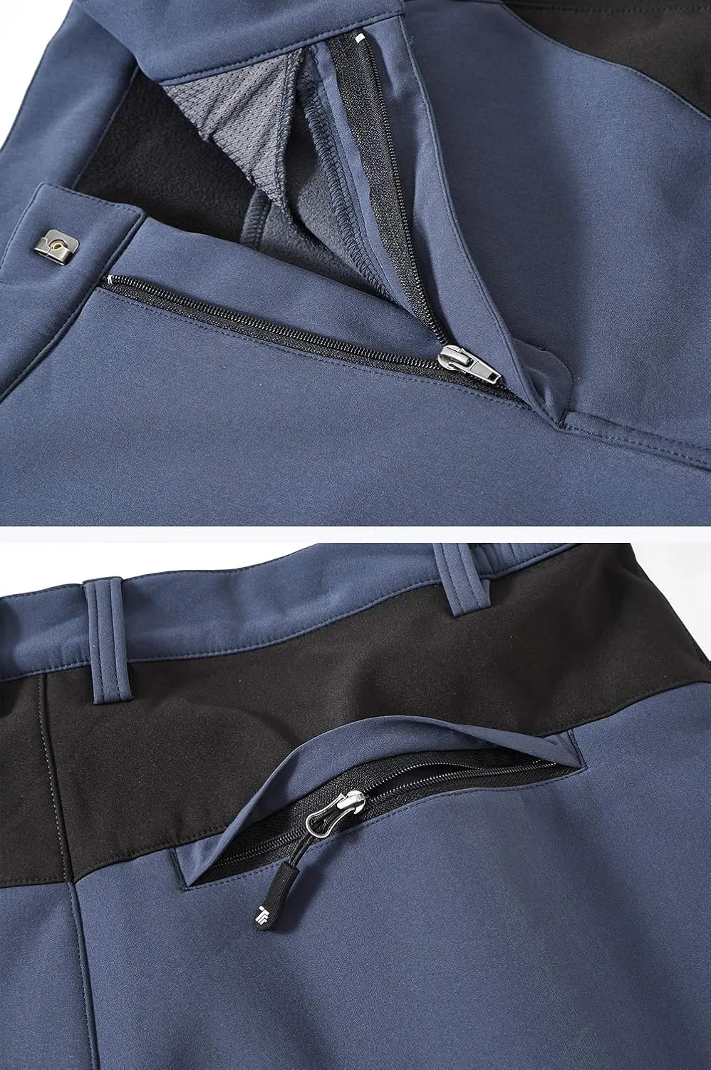 Men's Skiing Pants Waterproof Windproof Fleece Lined Hiking Cargo Insulated Pants Winter Warm Snow Pants