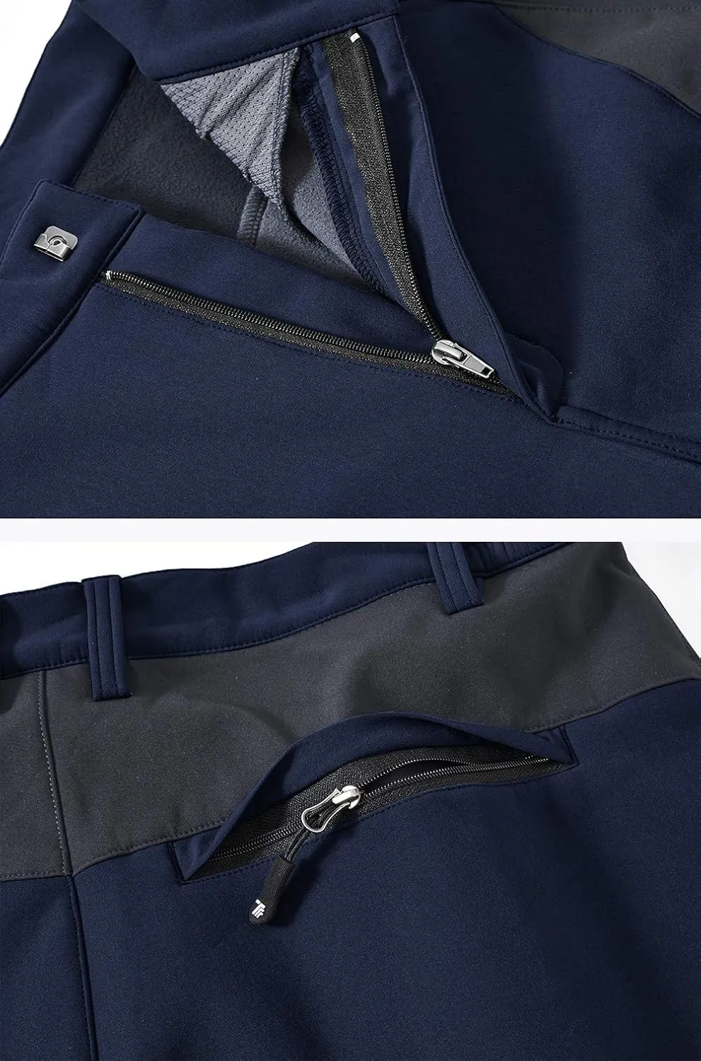 Men's Skiing Pants Waterproof Windproof Fleece Lined Hiking Cargo Insulated Pants Winter Warm Snow Pants