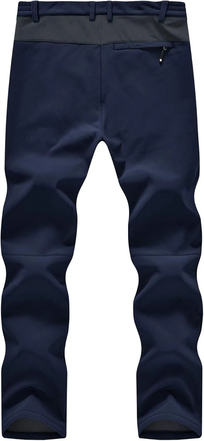 Men's Skiing Pants Waterproof Windproof Fleece Lined Hiking Cargo Insulated Pants Winter Warm Snow Pants