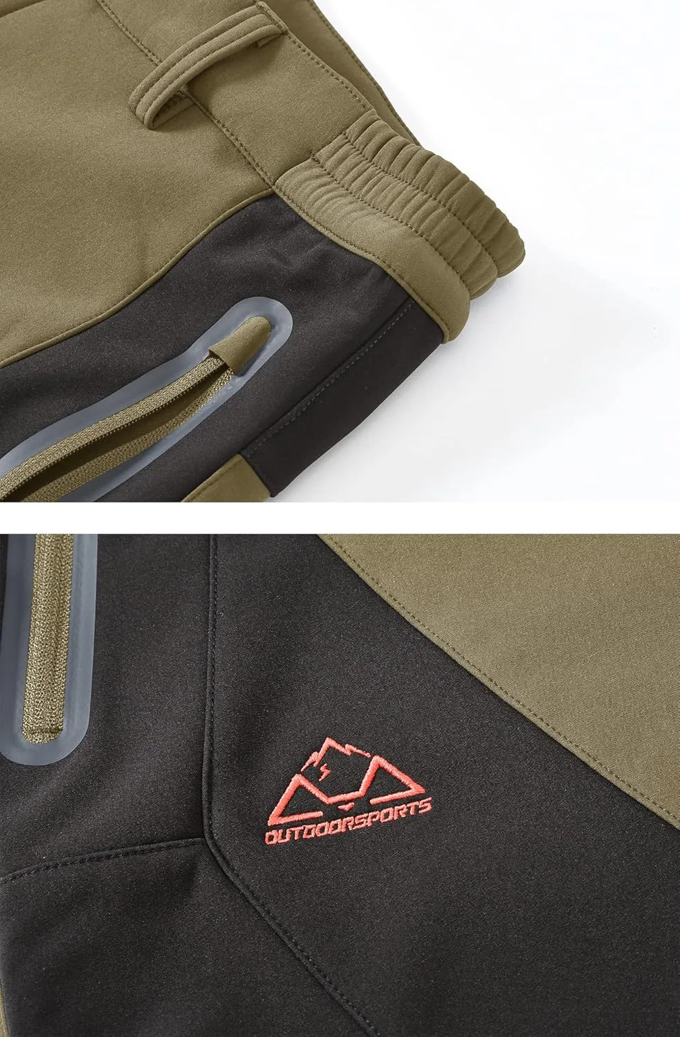Men's Skiing Pants Waterproof Windproof Fleece Lined Hiking Cargo Insulated Pants Winter Warm Snow Pants