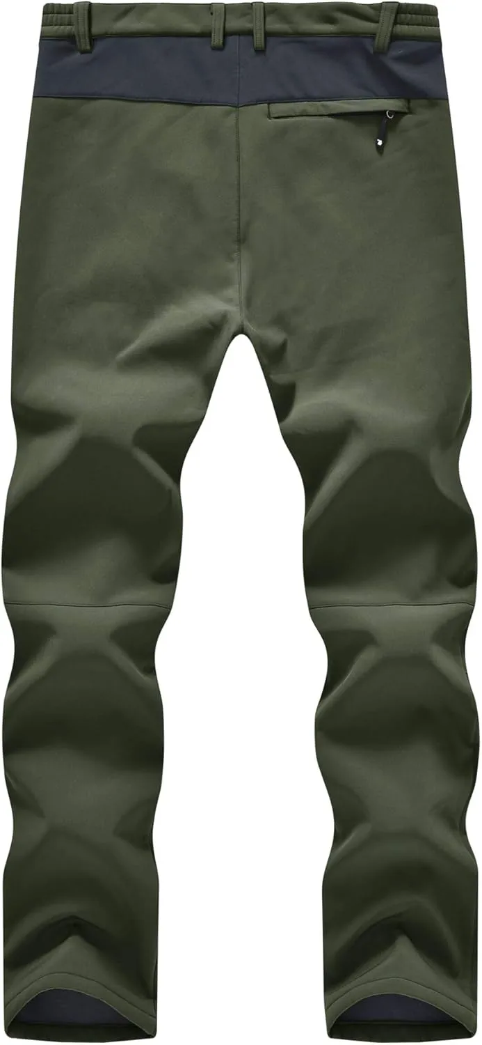 Men's Skiing Pants Waterproof Windproof Fleece Lined Hiking Cargo Insulated Pants Winter Warm Snow Pants