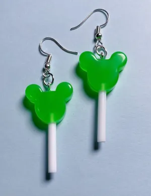MICKEY LOLLIPOP EARRINGS - GREEN