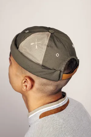 MIKI DOCKER HAT GREEN KHAKI RIPSTOP & WATERPROOF
