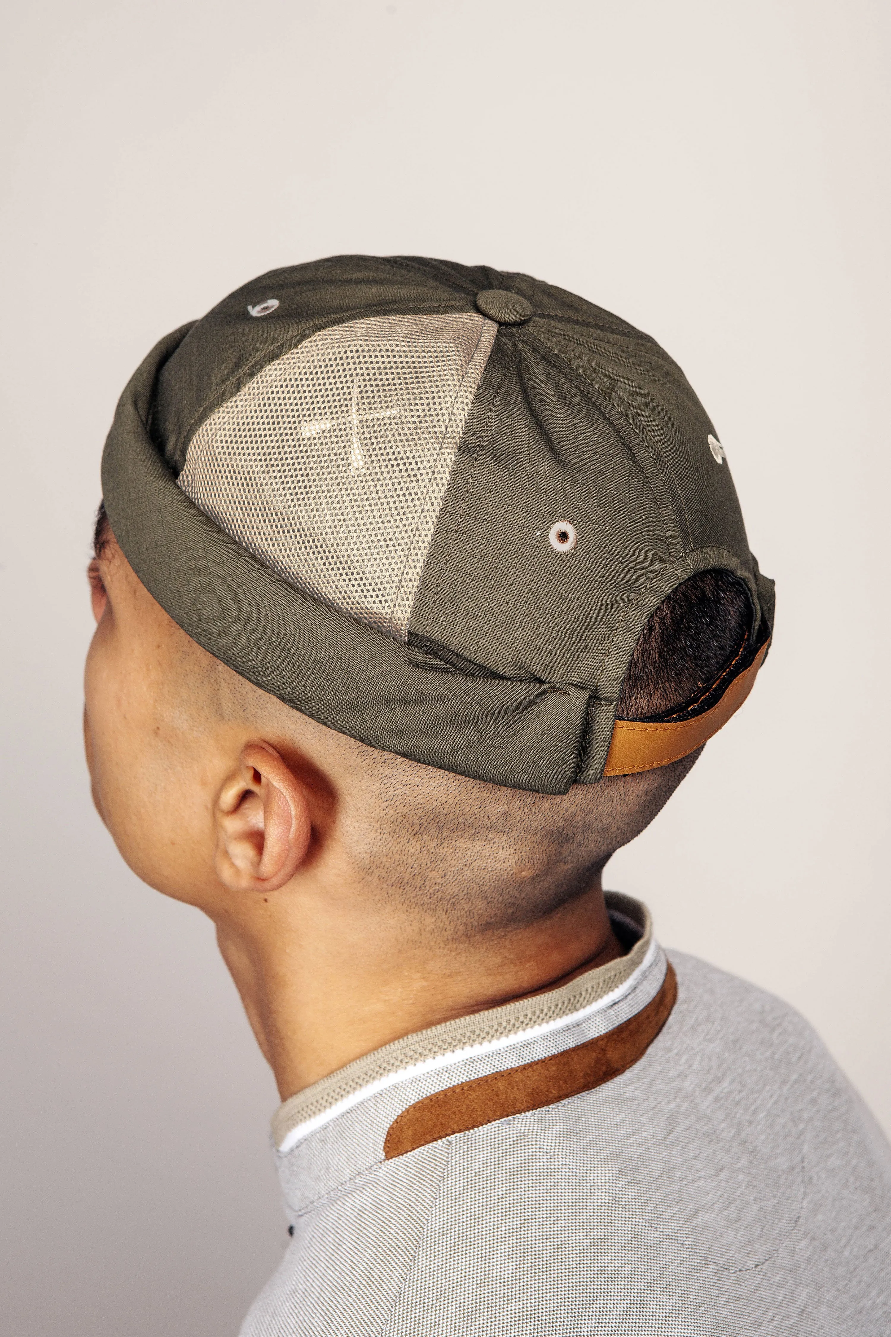 MIKI DOCKER HAT GREEN KHAKI RIPSTOP & WATERPROOF