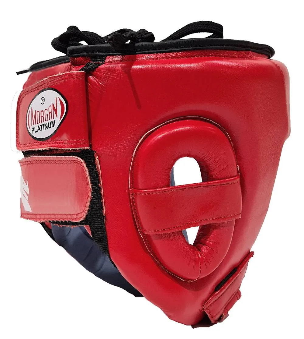 Morgan Platinum Open-Face Leather Head Guard