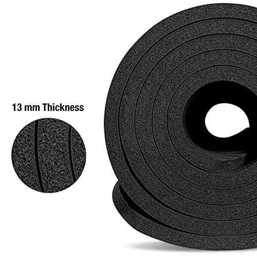 MuscleXP Yoga Mat (13 mm) Extra Thick NBR Material for Men and Women, Exercise Mats with Carrying Strap for Workout, Yoga, Fitness, Pilates (Black)