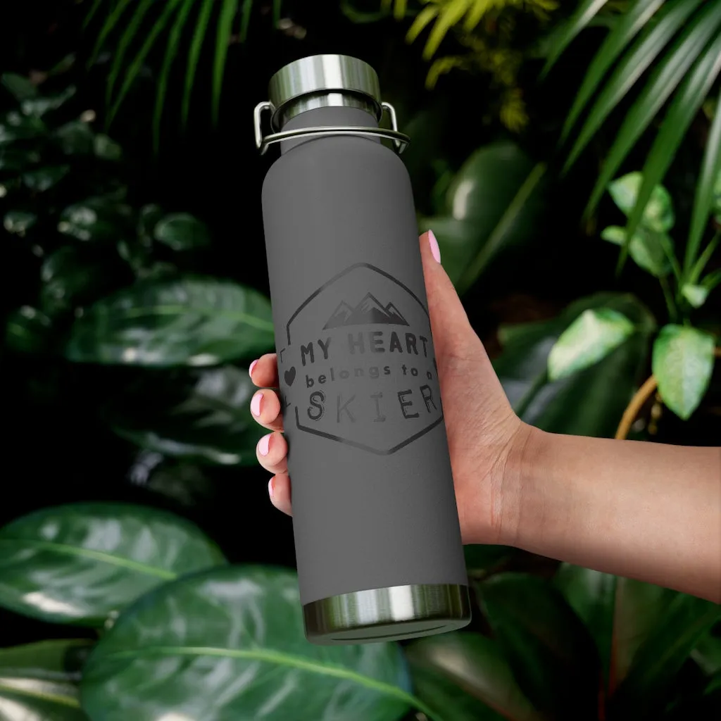 My Heart belongs to a Skier, Vacuum Insulated Bottle, Skiing Bottle, Skier Gifts