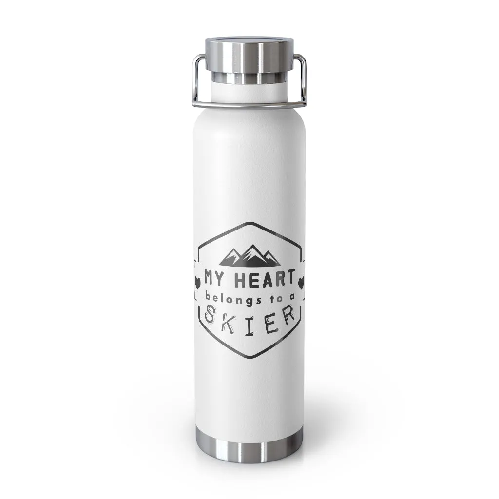My Heart belongs to a Skier, Vacuum Insulated Bottle, Skiing Bottle, Skier Gifts