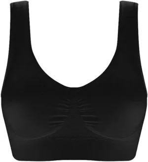 New Seamless Comfortable Sports Bra, Workout Wire free All Day Comfort Bra, Black Sz S/M