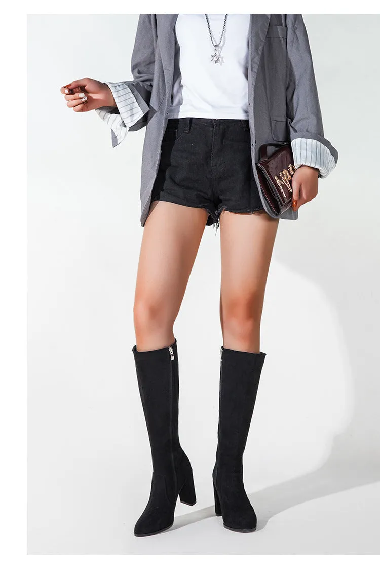 Over the Knee Highland Boots - Black
