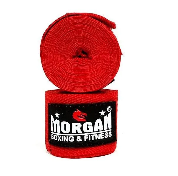 PAIR OF MORGAN COTTON BOXING PROTECTIVE HAND WRAPS BANDAGE 180inch - 4m long