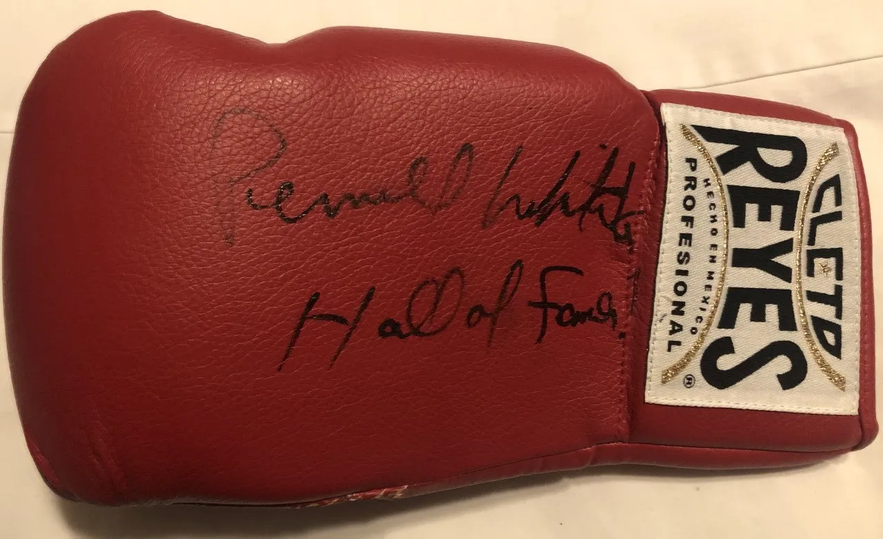 Pernell Whitaker Signed Red Rare Reyes Boxing Glove JSA