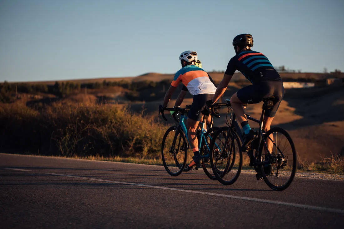 RC500 Road Cycling Short-Sleeved Warm Weather Jersey - Blue/Orange