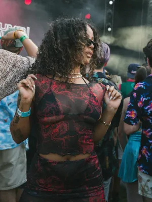 RED DRAGON SHEER TOP
