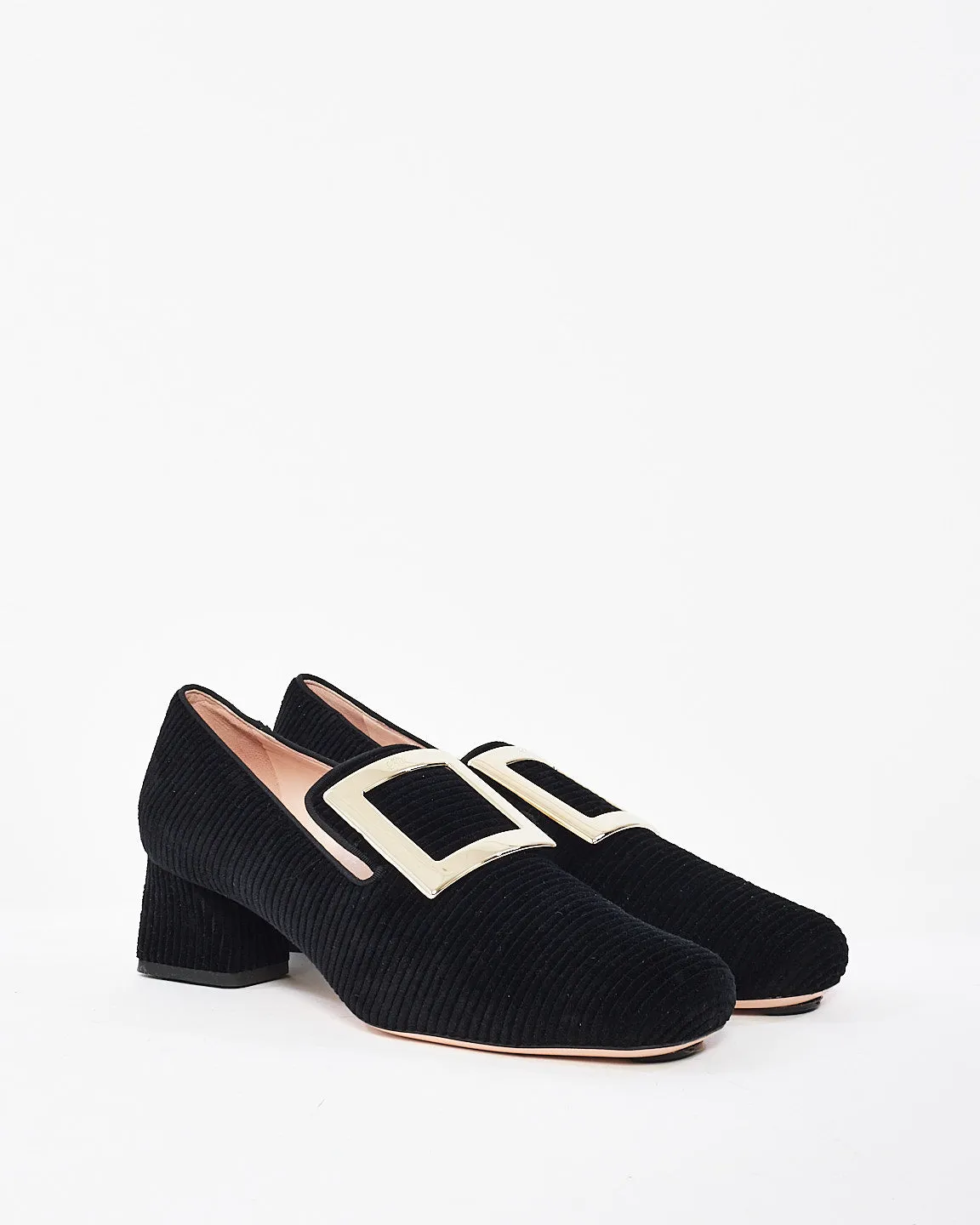 Roger Vivier Black Fabric Tres Vivier Loafer - 39.5