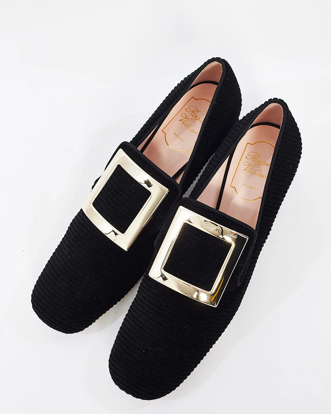 Roger Vivier Black Fabric Tres Vivier Loafer - 39.5