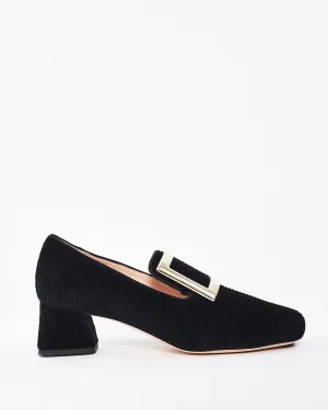 Roger Vivier Black Fabric Tres Vivier Loafer - 39.5