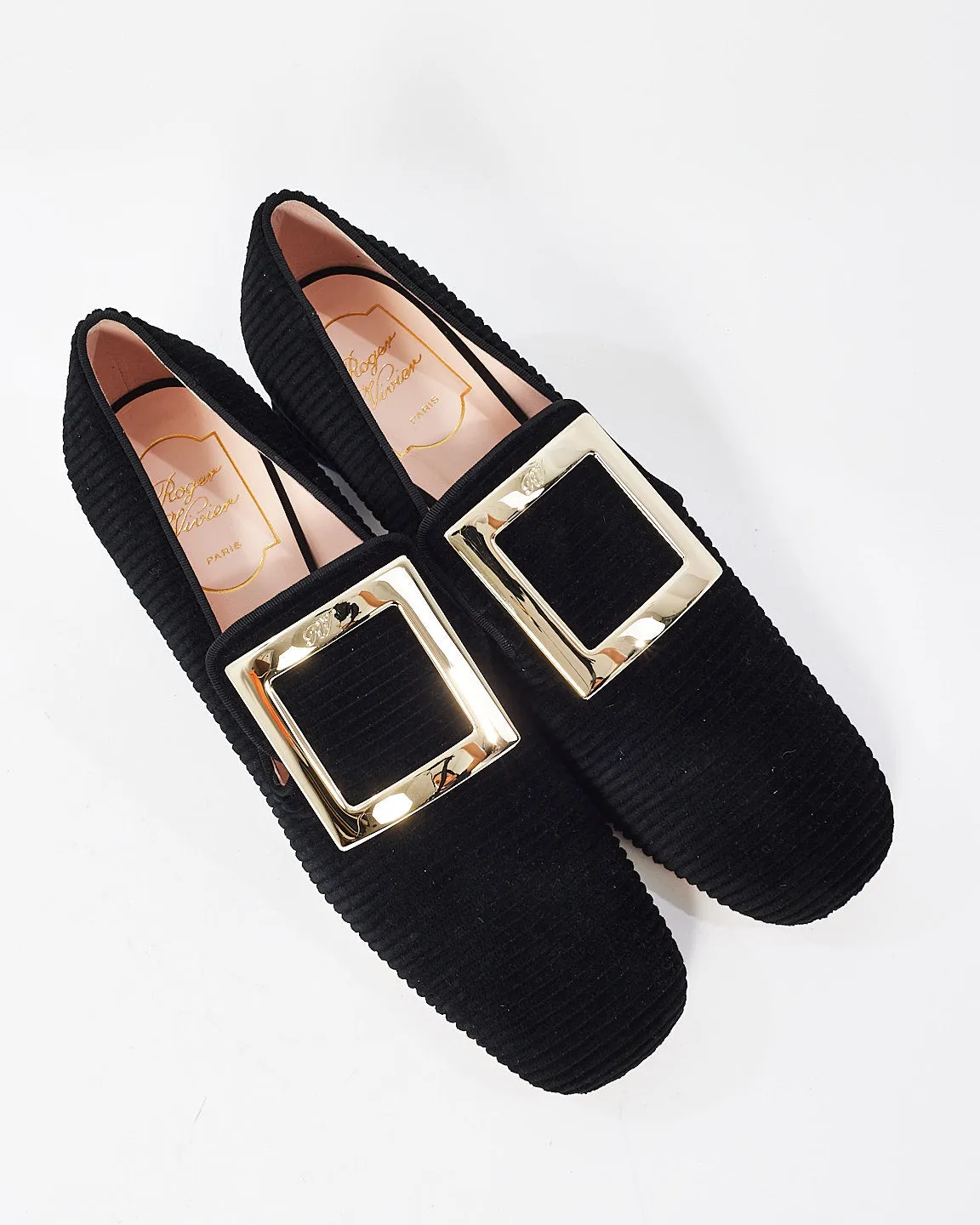 Roger Vivier Black Fabric Tres Vivier Loafer - 39.5