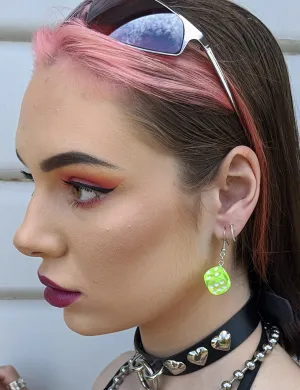 ROLLING DOUBLES DICE EARRINGS - GREEN