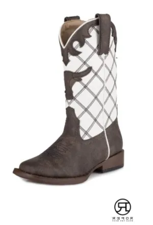 Roper Boots Kids Steerhead Choc/White