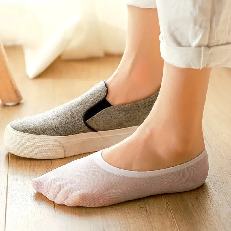 Seamless Ice Silk Ankle Boat Socks for Women