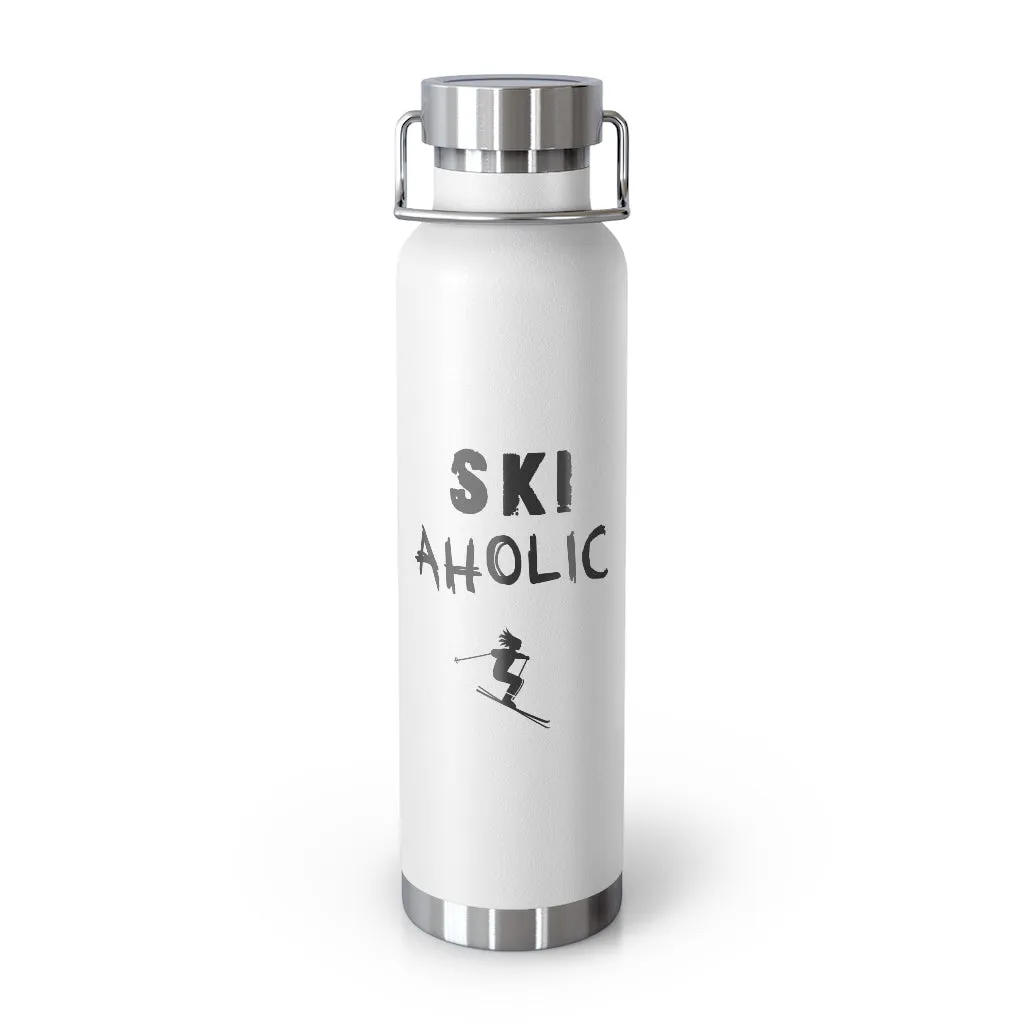 Ski Aholic Vacuum Insulated Bottle, Skiing Bottle, Skier Gifts