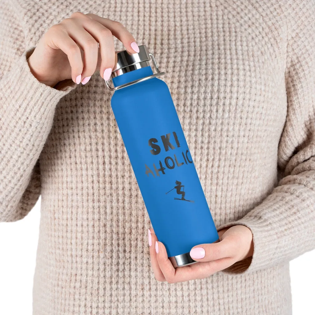 Ski Aholic Vacuum Insulated Bottle, Skiing Bottle, Skier Gifts