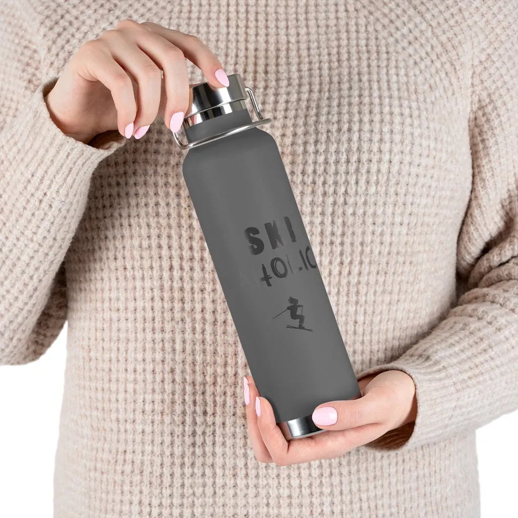 Ski Aholic Vacuum Insulated Bottle, Skiing Bottle, Skier Gifts