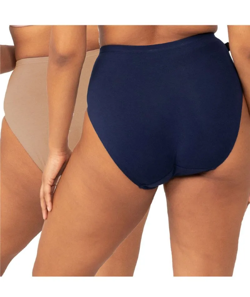 Sloggi Hikini 2 Pack Brief - Blusher Beige/Navy