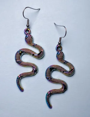 SNAKE EARRINGS - OIL SLICK